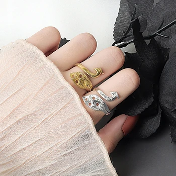 Vintažiniai paukščių žiedai Pora Žiedas Etninis stilius Trimatis povas Atidaromas Reguliuojamas piršto žiedas moterims Papuošalų dovana