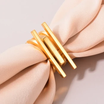 Nerūdijančio plieno geometrijos daugiasluoksnis linijinis žiedas Madingi pirštų žiedai Papuošalų dovana moterims