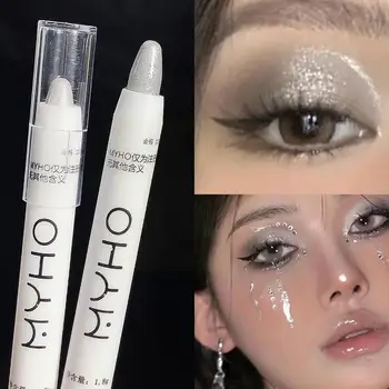 1vnt Diamond Glitter Eye Liner Pencil Eye Makeup Highlighter Shadow Silkworm Waterproof Brighten Eyeliner White Pearl Pen L W8A3