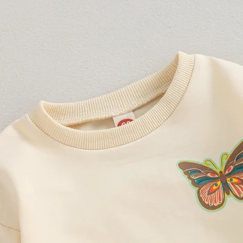 Infant Girl džemperis Romper Butterfly Letters Spausdinti smėlinukų ilgomis rankovėmis rudens kombinezono apranga