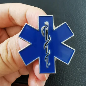 Gyvenimo žvaigždė Slaugos greitosios pagalbos emalio kaištis EMT EMS mėlynas ženklelis Ligoninė Išgalvotas dekoras gydytojams slaugytojams