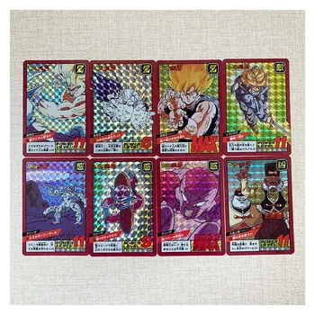 8Pcs/set 86X59Mm Self Made Dragon Ball Fighting Son Goku Yamoshi Vegetto Refraction Flash Card Anime Collection Card Dovanų žaislas