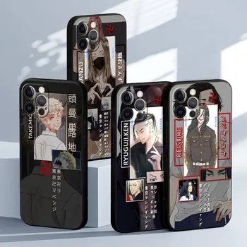 Tokyo Revengers Cool Black silikoninis dėklas, skirtas IPhone 12 11 13 14 Pro Max XS XR X 8 7 Plus SE 2020 13Mini minkšto dangtelio Funda