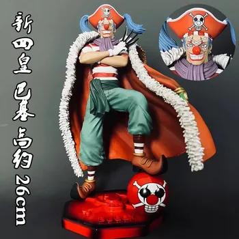 26cm Anime One Piece Four Emperors The Clown Buggy Pvc Figūrėlių žaislų kolekcijos modelis Figūrėlių žaislai Dovanos Statulos papuošalai