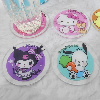 Sanrio Kawaii Hello Kitty Coasters My Melody Cinnamoroll Anime Cartoon Sweet Fashion Sturdy Anti Scalding Insulated Placemat