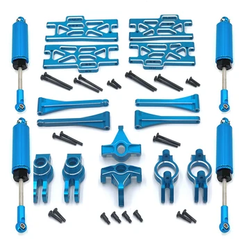 Metal Upgrade Parts Kit Steering Assembly Link Rod Amortizatorių rinkinys Wltoys 104016 104018 104009 12402-A 12409