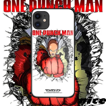One Punch Man Saitama dangtelis iPhone SE 6s 7 8 x xr xs 11 pro max Samsung s note 10 20 plus stiklinis telefono dėklo apvalkalas