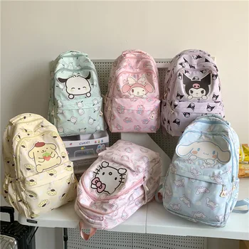 Kawaii Sanrio vaikų kuprinė Hello Kitty Kuromi Mymelody Cinnamoroll Pochacco animacinis filmas Anime knygų krepšys Studentų laisvalaikio laikymo krepšys