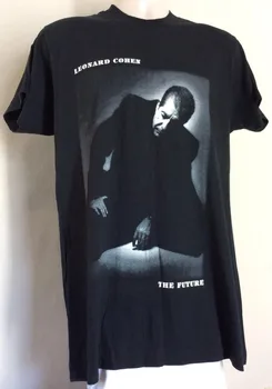 Vtg 1992 Leonard Cohen The Future T Shirt Black Size S-4XL NL1608