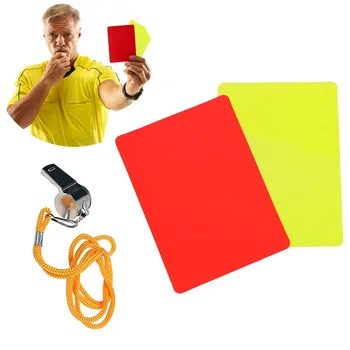 Futbolo teisėjo švilpukas Raudonos ir geltonos kortelės įrankiai Profesionalus futbolo futbolo kamuolio rungtynių teisėjo rinkinys Lauko išgyvenimo įranga