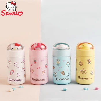 280Ml Hello Kitty Thermos Cup Kawaii Sanrio My Melody Cinnamoroll Nešiojamas didelės talpos sportinis vandens butelis Vaiko gimtadienio dovana