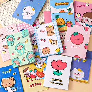 1Piece Notepad Random Cartoon Mini Book Stationery Student Gifts Horizontal Line Paper Botebook Kawaii School Supplies Office