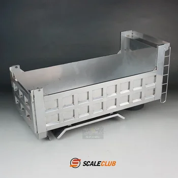 Scaleclub nerūdijančio plieno lakštinio metalo buitinis purvo galvutės kvadratinis kibiras 1/14 vežimo kėbulas Tamiya Lesu Rc sunkvežimiui
