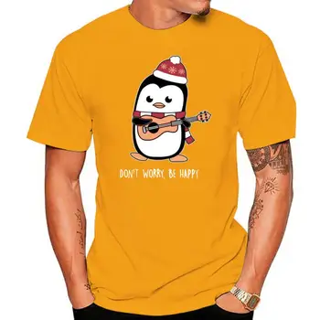 Tshirt vyrai Penguin Mandolin Half Sleeve Marškinėliai Vyrai Spausdina marškinėlius trumpomis rankovėmis