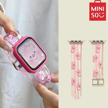 MINISO Cute Zanmang Loopy Watchbands Kawaii Cartoon Beaver Watches priedai Apple Iwatch 38 40MM poros laikrodžių dirželio mergaitės dovana