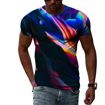 Asmenybė Originali spalva Dažyti Unisex marškinėliai Vasaros mados vyrai Casual Street Style 3D spausdintas apvalaus kaklo marškinėliai trumpomis rankovėmis