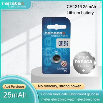 RENATA CR1216 sagos formos baterijos DL1216 BR1216 ląstelių monetų ličio baterija 3V CR 1216 elektroniniam žaislų nuotolinio valdymo pultui