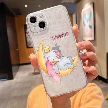 Disney Dumbo Cute, skirtas iPhone 14 13 12 11 Pro Max XS Max X XR 7 8 Plus 6S 5S silikoninis skaidrus telefono dėklas