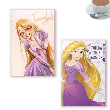 A5 Siūlais įrištas sąsiuvinis - Rapunzel - Susivėlęs Disnėjaus princesės anime filmas Estetinės kanceliarinės prekės Rašymo užrašų knygos atmintinė