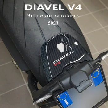 Galinio sparno diavel V4 motociklų priedai Valstybinio numerio ženklo apsauga 3D epoksidinės dervos lipdukų rinkinys, skirtas Ducati Diavel V4 2023-