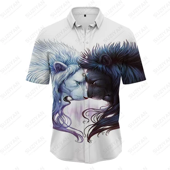 2023 Summer Hot Sale Vyriški marškiniai 3D keltas Gyvūnų spausdinimo marškinėliai Vyriški gatvės retro drabužiai Havajų paplūdimio vakarėlio laisvalaikio marškinėliai