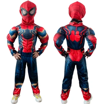 Childen Spiderman raumenų kostiumas vaikams Superherojus Geležinis Žmogus voras Cosplay kostiumas Smėlinukas Kombinezonai Kaukė Helovino kostiumai