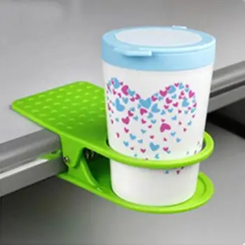 Stalo puodelio spaustukas Prisegamas gėrimų laikiklis Spalvinga plastikinė vandens butelio pakaba Neslidus puodelio laikiklis be įbrėžimų Spaustukas biurui