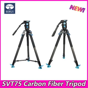 SIRUI SVT75 Lite / SVT75 Pro Vieno žingsnio aukščio reguliavimo vaizdo trikojis Profesionalus anglies pluošto SLR fotoaparato trikojis